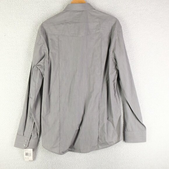 7 Diamonds Shirt Mens Extra Large Gray Button Up Casual Pockets Long Sleeve - Picture 4 of 12